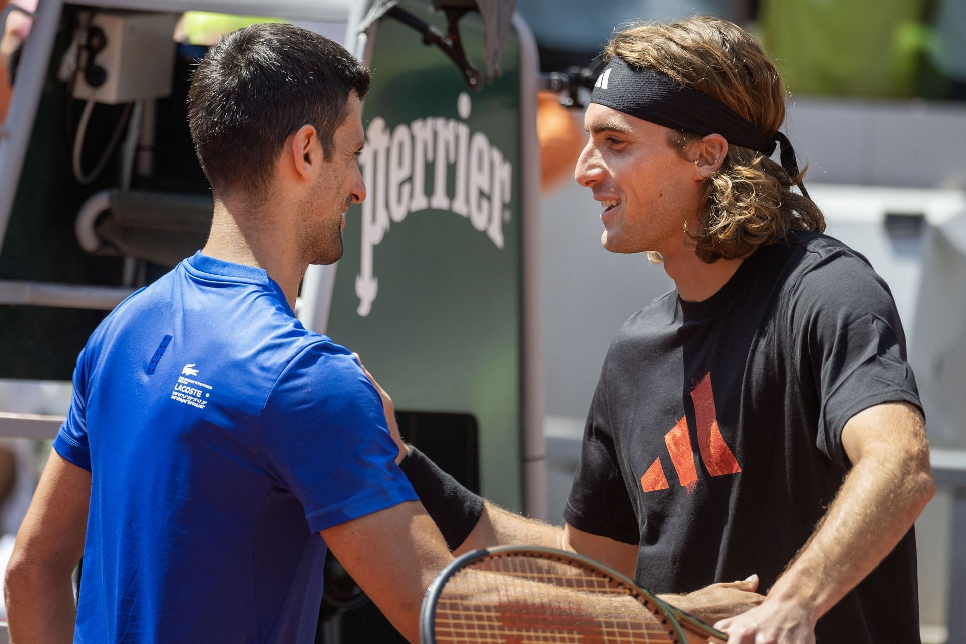 Tsitsipas and Djokovic at the French Open Tennis Tournament. Roland-Garros 2023. - (Source: Getty)
